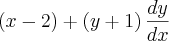\left(x-2 \right)+\left(y+1 \right)\frac{dy}{dx}