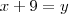 x+9 = y