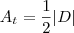 A_t = \frac{1}{2}|D| A_t = \frac{1}{2}|D|