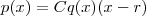 p(x) = Cq(x)(x-r) p(x) = Cq(x)(x-r)