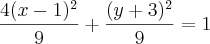 \frac{4(x-1)^2}{9}+\frac{(y+3)^2}{9}=1