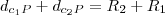 {d}_{{c}_{1}P}+{d}_{{c}_{2}P}={R}_{2}+{R}_{1} {d}_{{c}_{1}P}+{d}_{{c}_{2}P}={R}_{2}+{R}_{1}