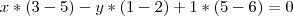 x*(3-5)-y*(1-2)+1*(5-6)=0