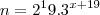 n=2^19.3^{x+19} n=2^19.3^{x+19}