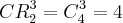 CR_{2}^{3} = C_{4}^{3} = 4