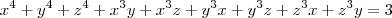 x^4+y^4+z^4+x^3y+x^3z+y^3x+y^3z+z^3x+z^3y=3