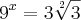 9^x = 3\sqrt[2]{3}
