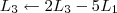 L_3 \leftarrow 2L_3 - 5L_1