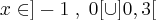x\in    ]-1\left, \right0[\cup]0,3[