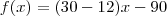 f(x)=(30-12)x-90 f(x)=(30-12)x-90