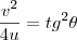 \frac{v^2}{4u}=tg^2\theta