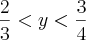 \frac{2}{3}<y<\frac{3}{4}